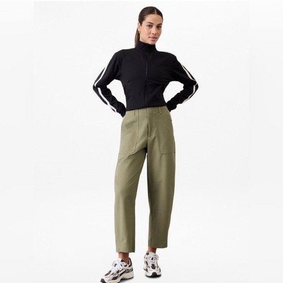 Athleta Pants - Athleta Skyline High Rise Barrel Leg Pant 12 Olive Branch Green